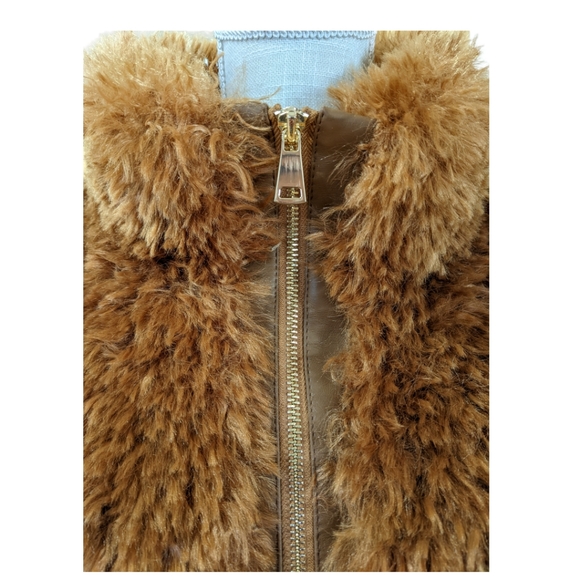 NWT Maeve by Anthropologie Women's Honey Brown Teddy Full Zip Up Coat Size M - Picture 10 of 16